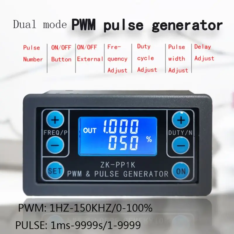 

PWM Pulse Generator Frequency Duty Cycle Adjustable Module Square Wave Signal Generator