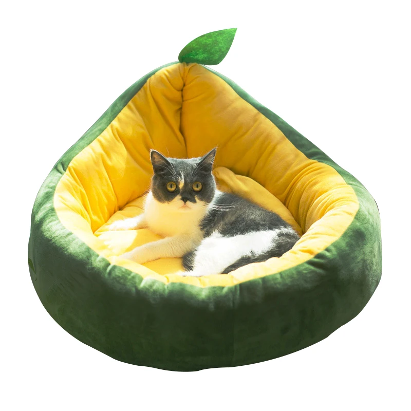 

Lovely Fruit Shape Pet Sofa Soft and Warm Dog Bed In Winter Comfortable Sleeping Cat Nest Filled with Cotton Washable Puppy Mat