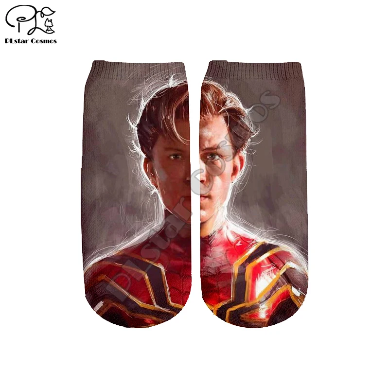 PLstar Cosmos Marvel, том холлан, носки с 3D принтом для женщин/мужчин/мальчиков/девочек, носки с героями мультфильмов, забавные короткие носки на лето/осень, стиль-2
