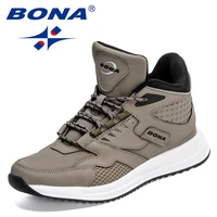 bona 2022 new designers action leather high quality sneakers men platform lightweight luxury brand boots man warm footwear comfy