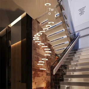 Villa Staircase Light Modern LED Chandelier Living Room Pendant Lamphome Decor  Kitchen Lights Hanging Lighting 42head 84W