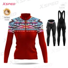 Модный женский комплект Джерси с длинным рукавом для велоспорта, женская теплая флисовая одежда для велоспорта, Ropa Ciclismo Mujer, одежда в богемном стиле