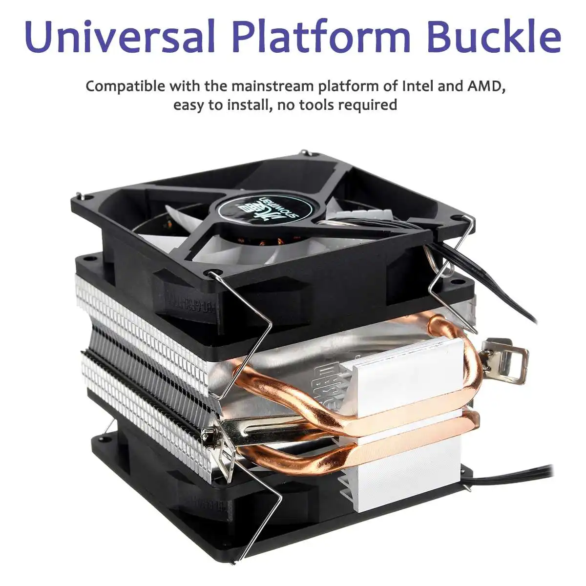 2 Медь теплопроводов холодильник Процессор кулер 3pin двойной вентилятор