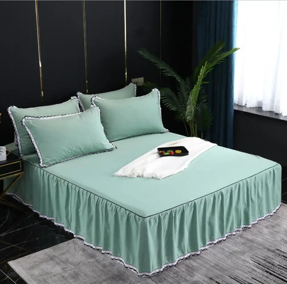 1/3 шт. романтическая юбка для кровати принцессы одноцветные покрывала плоская