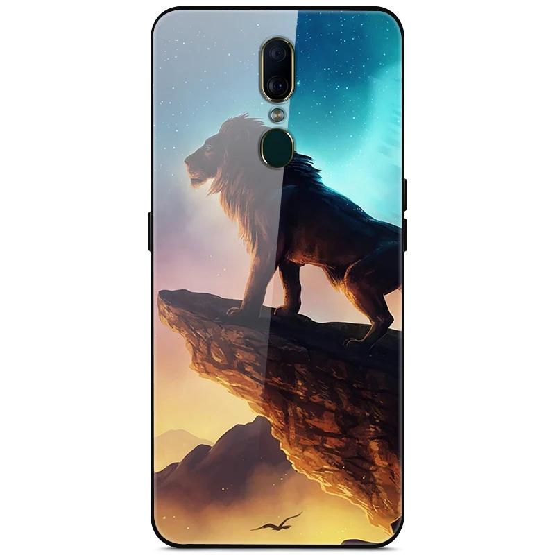 Phone Case For OPPO F5 F7 F9 F11 Pro Luxury Tempered Glass Back Cover CaseWith Soft Silicone Edge F11Pro Shell |