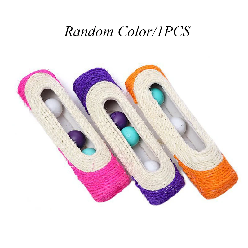 

2021 New Rollers Scratching Post Amuse Cat Scratching Board Funny Interactive Sound Ball Sisal Hemp Teaser Pet Toys Pet Supplies