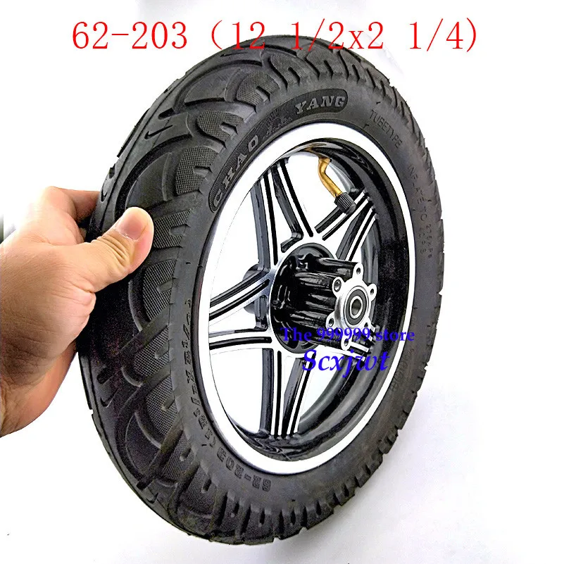 

12 1/2 X 2 1/4 47-203 tire tyre with Disc brake hole rims fits Electric Scooters and e-Bike Folding bicycle 12 inch wheels