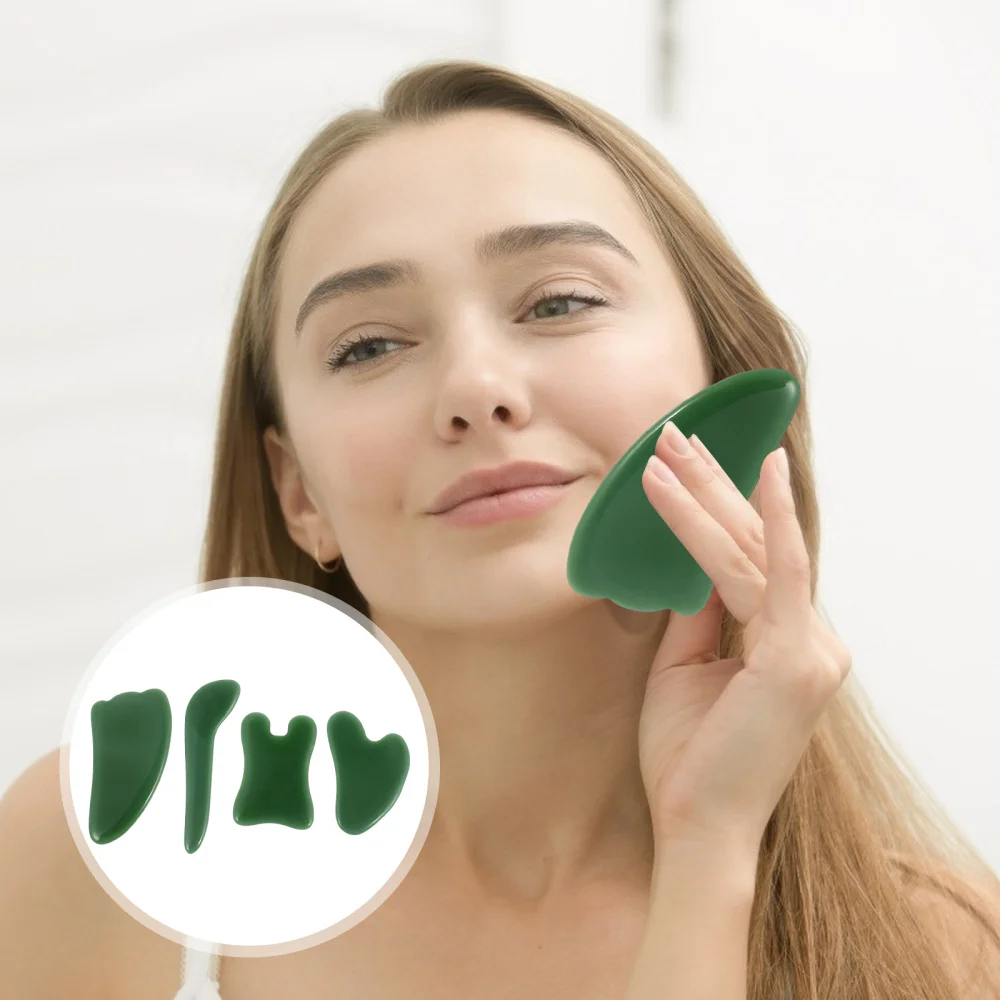 

4Pcs Jade Scraping Tools Health Care Scraping Board Face Body Skin Massager