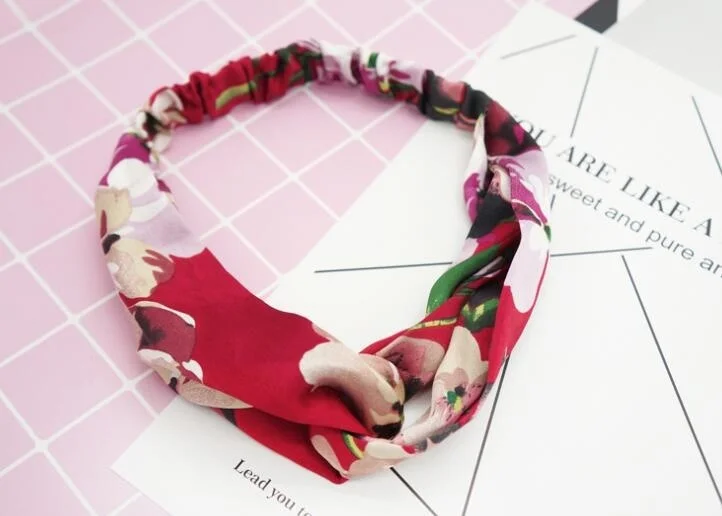 

Fashion Women Girls Bohemian Hair Bands Print Headbands Vintage Cross Turban Bandage Bandanas HairBands Hair Accessories