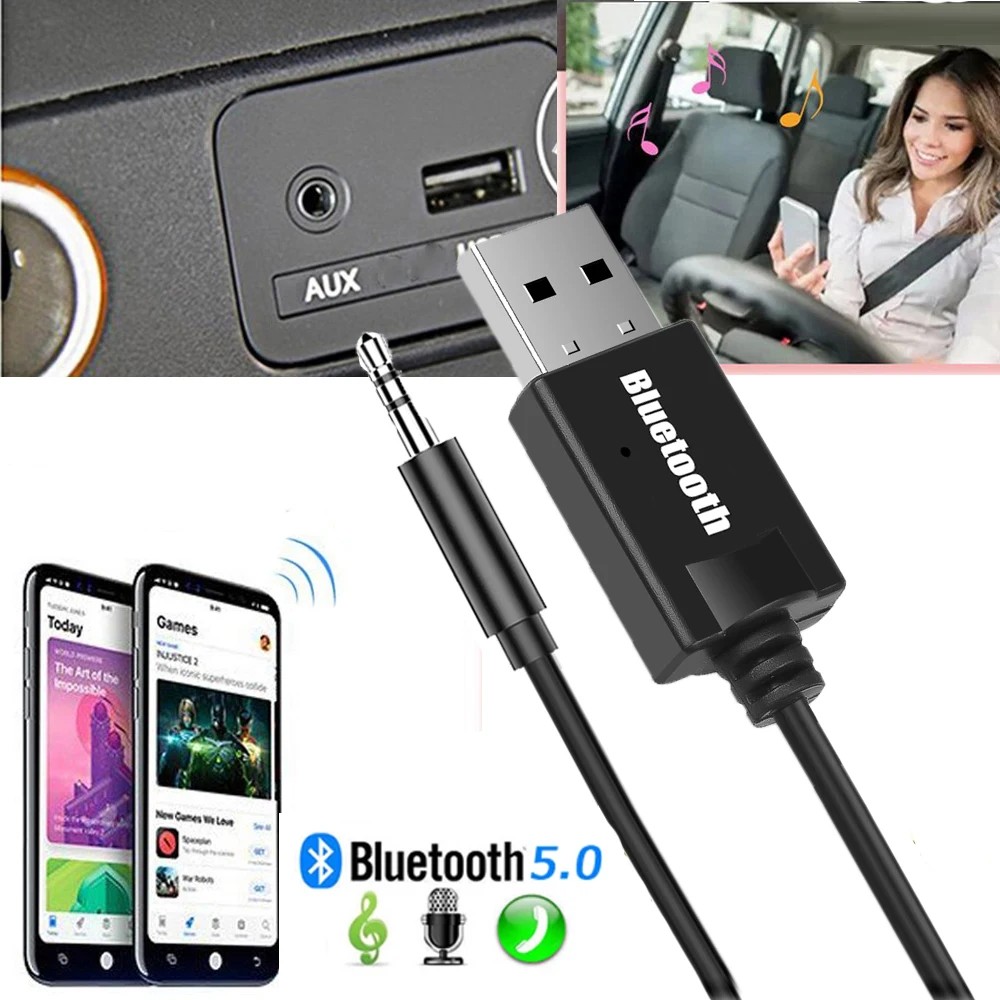 Мини 3 5 мм разъем AUX Bluetooth приемник автомобильный комплект аудио MP3 музыка USB