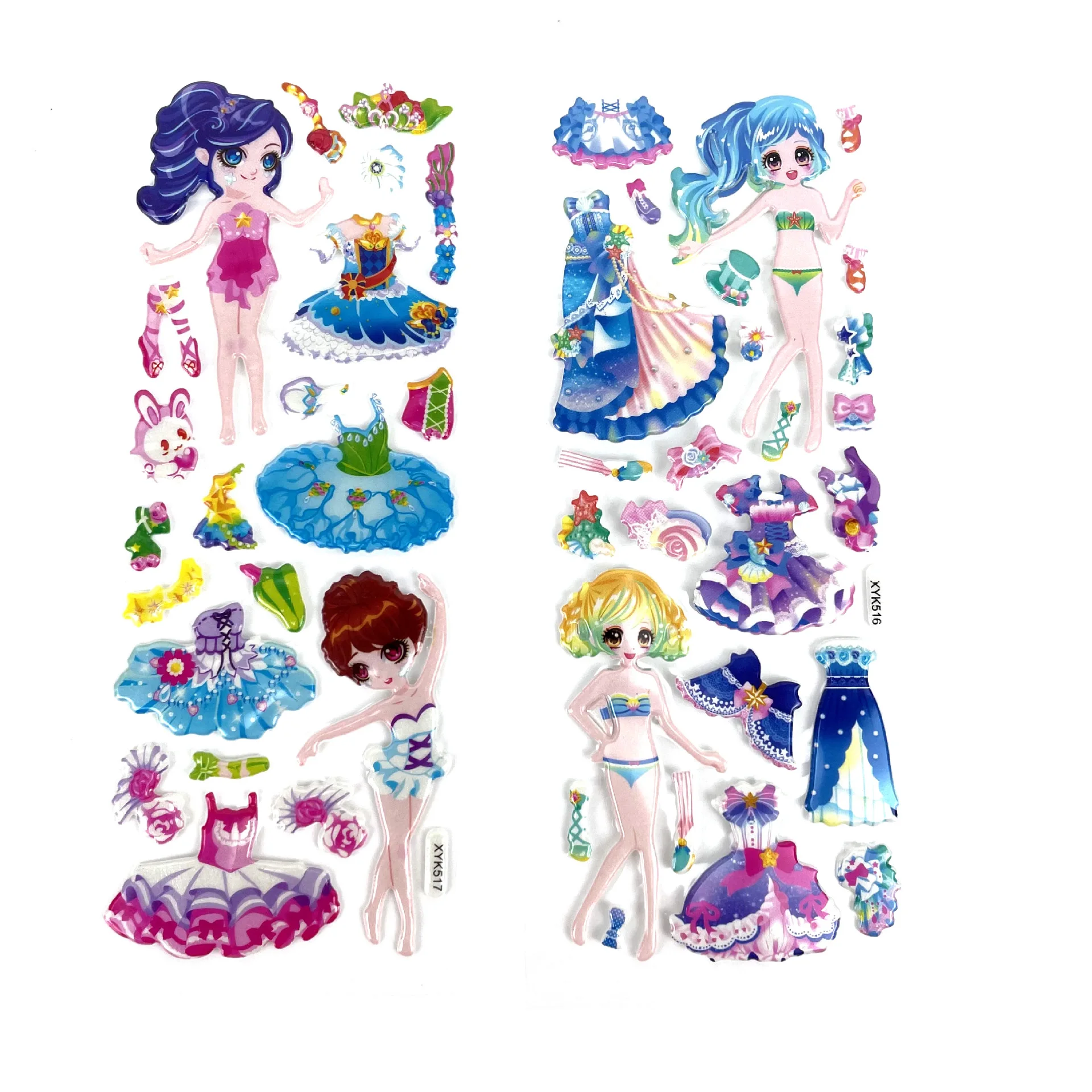 12 листов 3D Мультяшные наклейки водонепроницаемые пузырьки из ПВХ сделай сам для