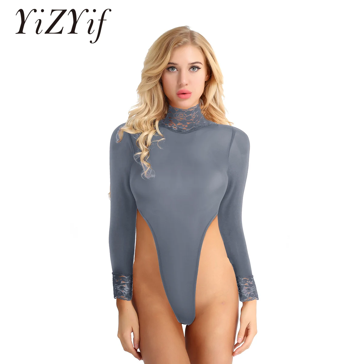 

Сексуальное Кружевное боди YiZYiF с длинным рукавом 2021, женские топы, прозрачный облегающий боди, комбинезоны, базовые черные сексуальные боди