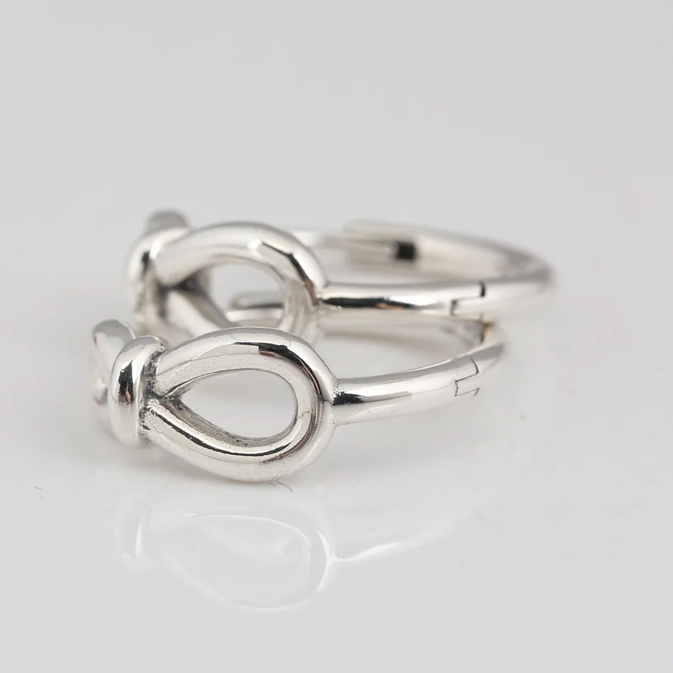 

Authentic S925 Silver Infinity Hoop Earrings For Women Wedding Gift fit Lady Fine Jewelry