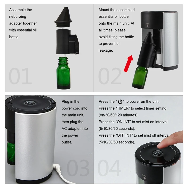 Безводное небулизирующее масло Арома диффузор диффузный алюминиевый сплав