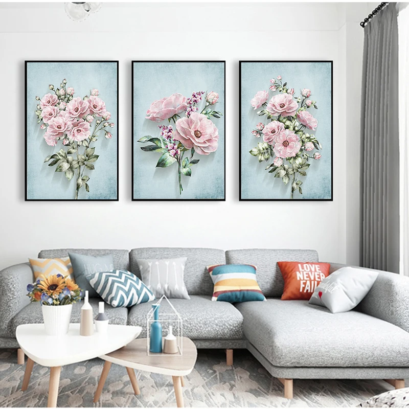 Yumeart современные Розовые розы строительные цветы натуральный домашний декор