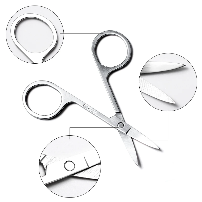Mtssii Eyebrow Scissors Trimmer Eyelashes Nose Hair Scissor Stainless Steel Manicure Cutter Nail Makeup | Красота и здоровье