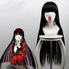 Парик для косплея сумасшедших ставок Yumeko Jabami, 100 см, черные длинные прямые термостойкие синтетические волосы, парик для косплея