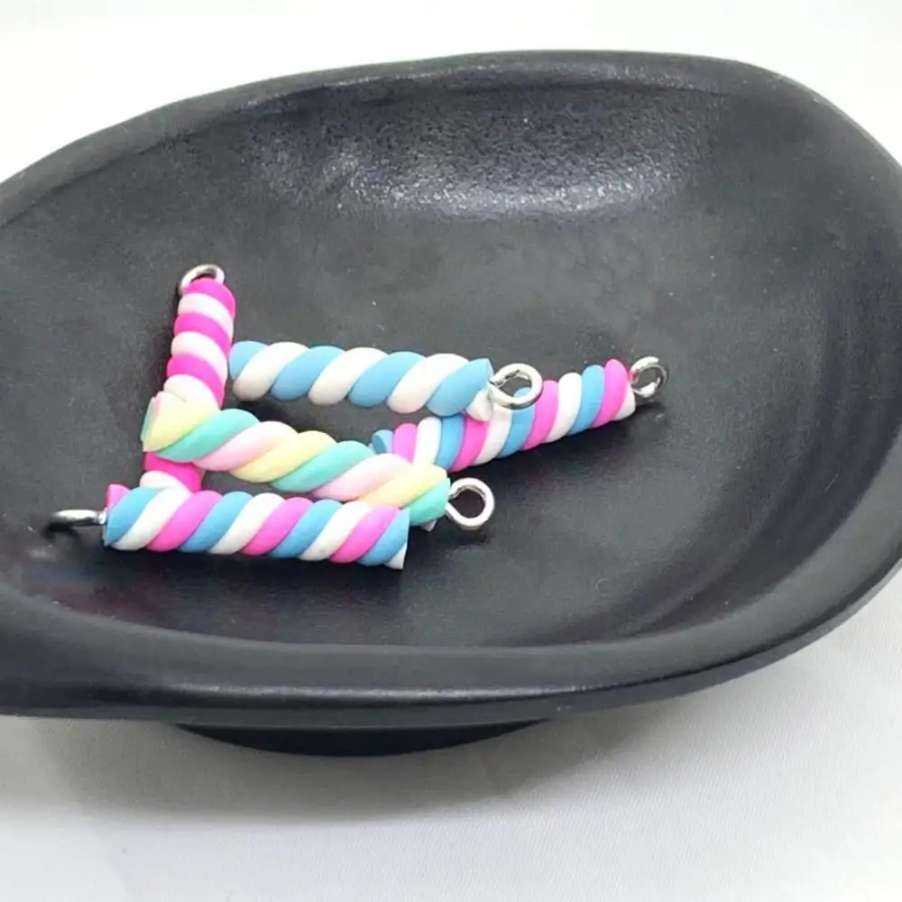 10 шт. 26*5 мм Kawaii 3D имитация смолы твист конфеты Подвески для DIY серьги брелки модные