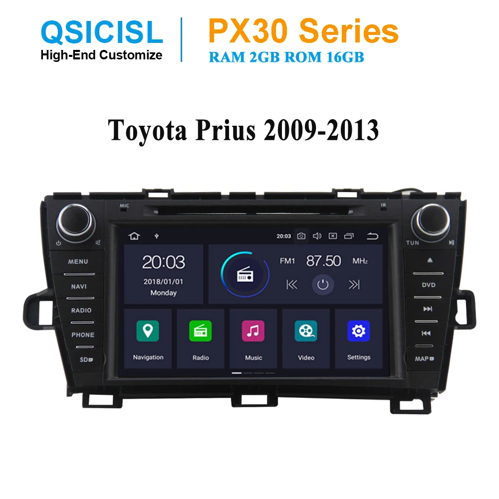 Автомобильный мультимедийный плеер с радио Android 9 0 для Toyota Prius 2009 2013 головное