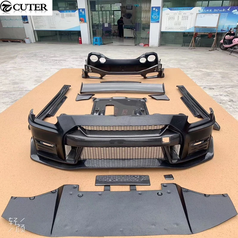 GTR GT R R35 комплект для кузова автомобиля задний бампер боковые юбки спойлер Nissan nismo