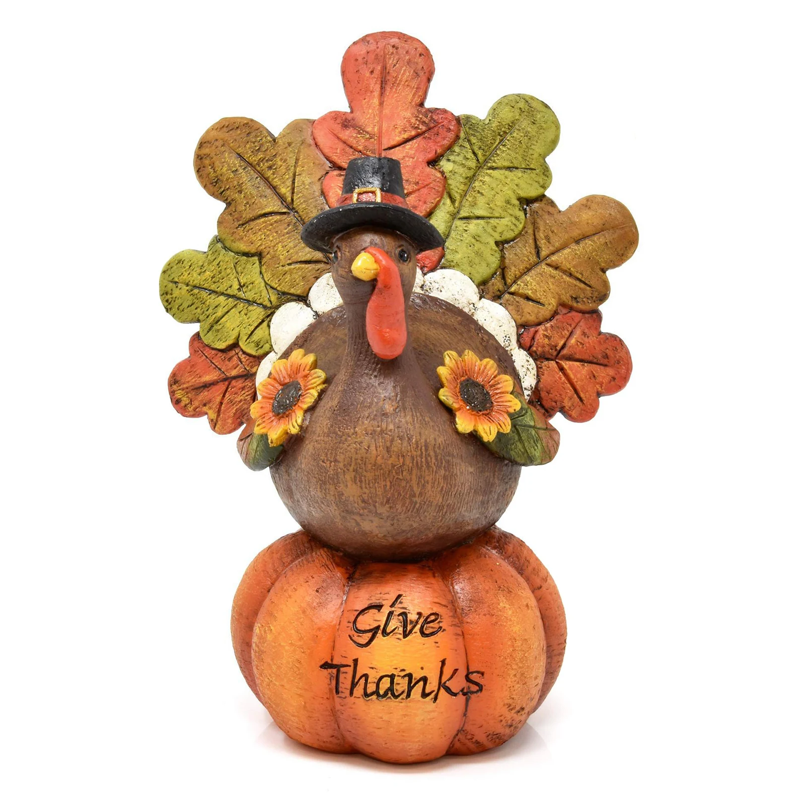 

Thanksgiving Pumpkin Turkey Ornament Small Resin Fall Table Decoration Figurines for Halloween E7