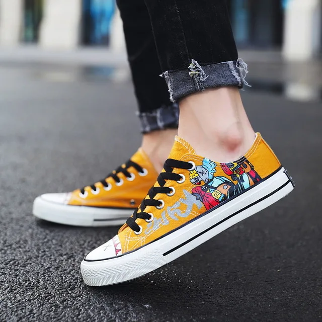 

Cartoon Anime Printing Unisex Vulcanize Shoes Lace-up Casual Shoes Fashion Walking Jogging Sneakers Breathable Canvas Shoes W392