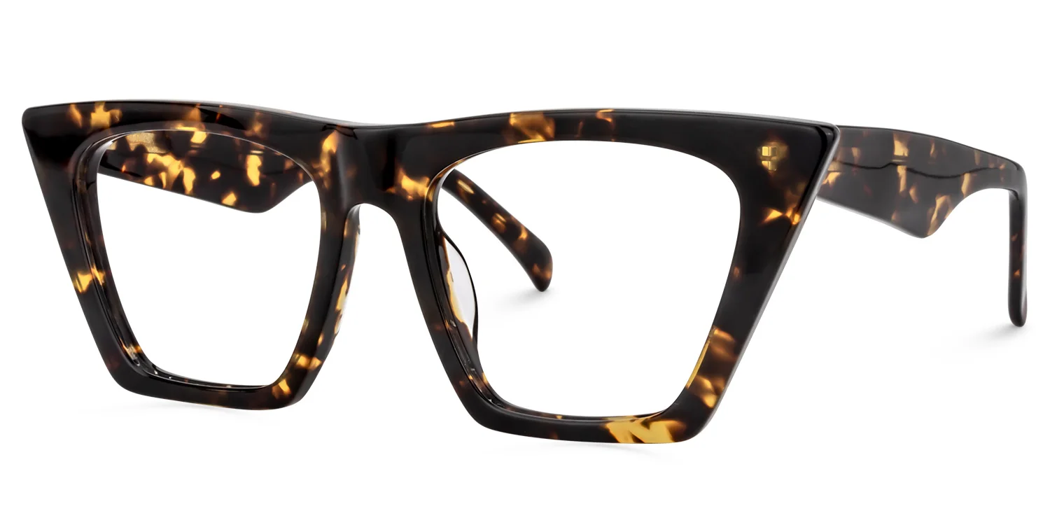 Zeelool Stylish Acetate Cat Eye Glasses Frame for Women with Non-prescription Clear Lens Cecile FP0662