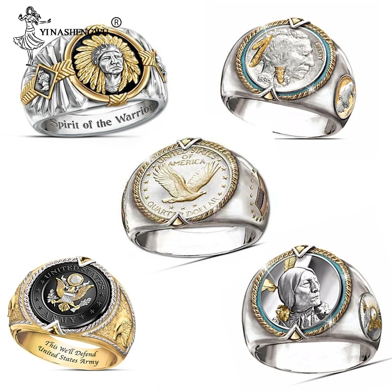 В Стиле Хип хоп классическое двухцветное Золотое серебряное мужское кольцо в