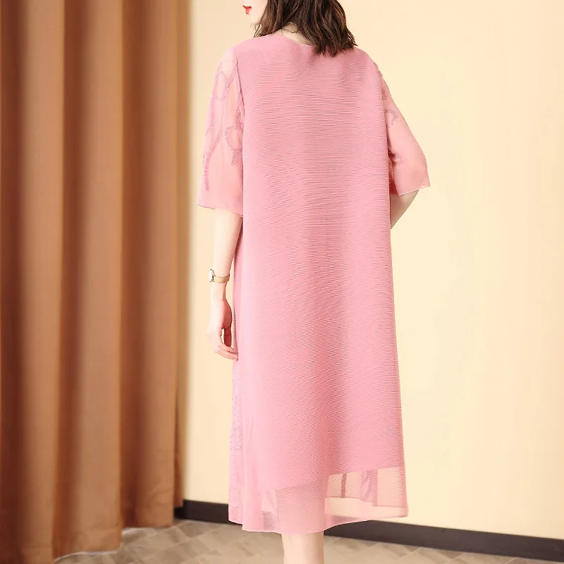 

Spring Summer Women Fashion New Tidal Loose Big Size Pleats Dress