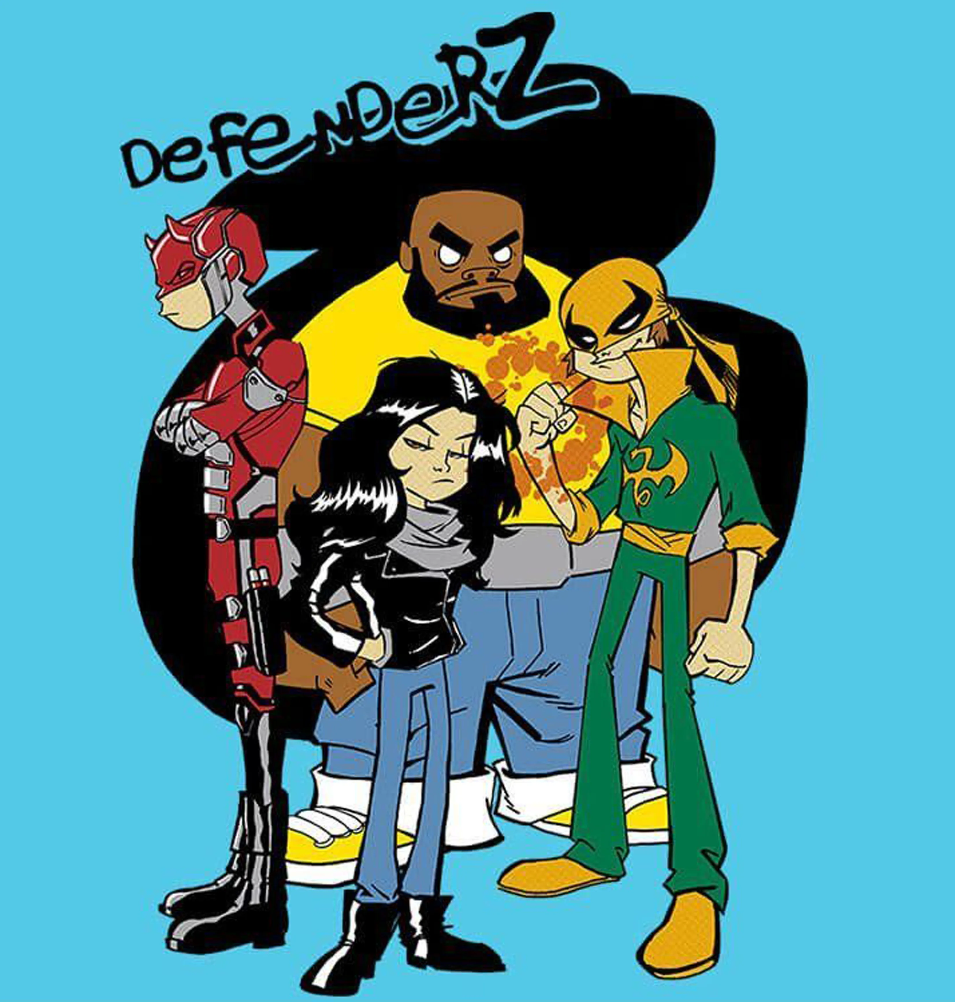 Защитники Daredevil Джессика Джонс люки Кейдж Железный кулак Gorillaz Мужская футболка