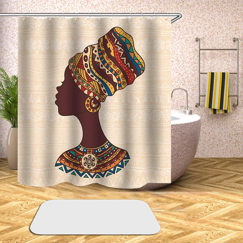 Приключения из Африканской женщины 3D печати Душ Шторы полиэстер Ткань