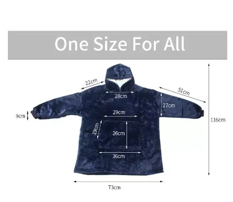 

Thick Winter Adults Sofa Warm TV Blanket Wearable Outdoor Hiking Hooded Sweatshirt Blanket Warm Hoodie TV Blankets With Pocket