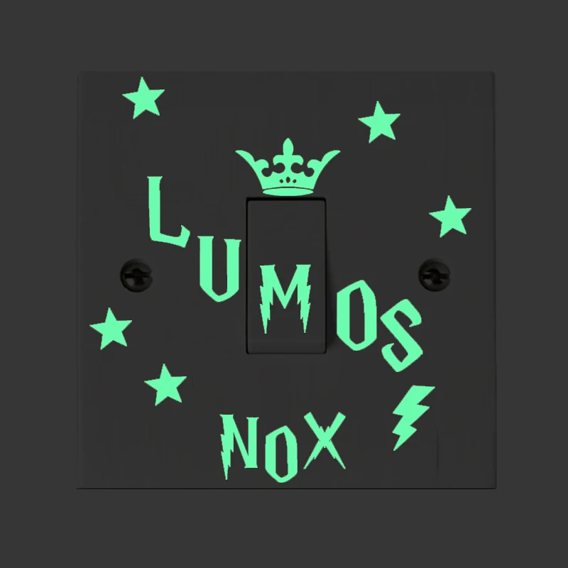 green light 04 Мультфильм DIY Lumos nox люминесцентный Переключатель стикер светится в темноте звезда Наклейка на стену s для детской комнаты украшение домашний декор - Цвет: green light 04