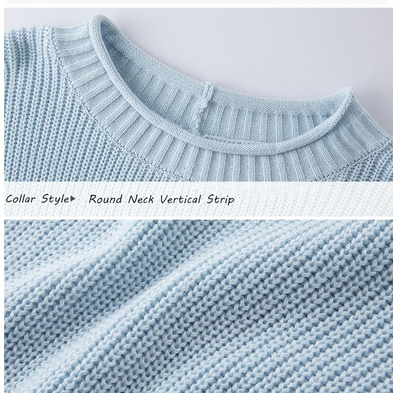 

Shikoroleva Women Sweater Dress 2019 Autumn Winter Loose Long Sleeve Pullover Side Bundle Knit Sweaters Black Beige Skyblue