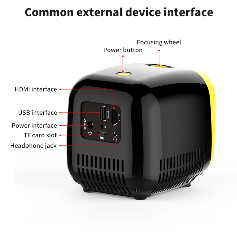 

Mini LED Projector Support 1080P HDMI-Compatible USB Kids Story Projector Media Player Compatible with TV Stick Laptop