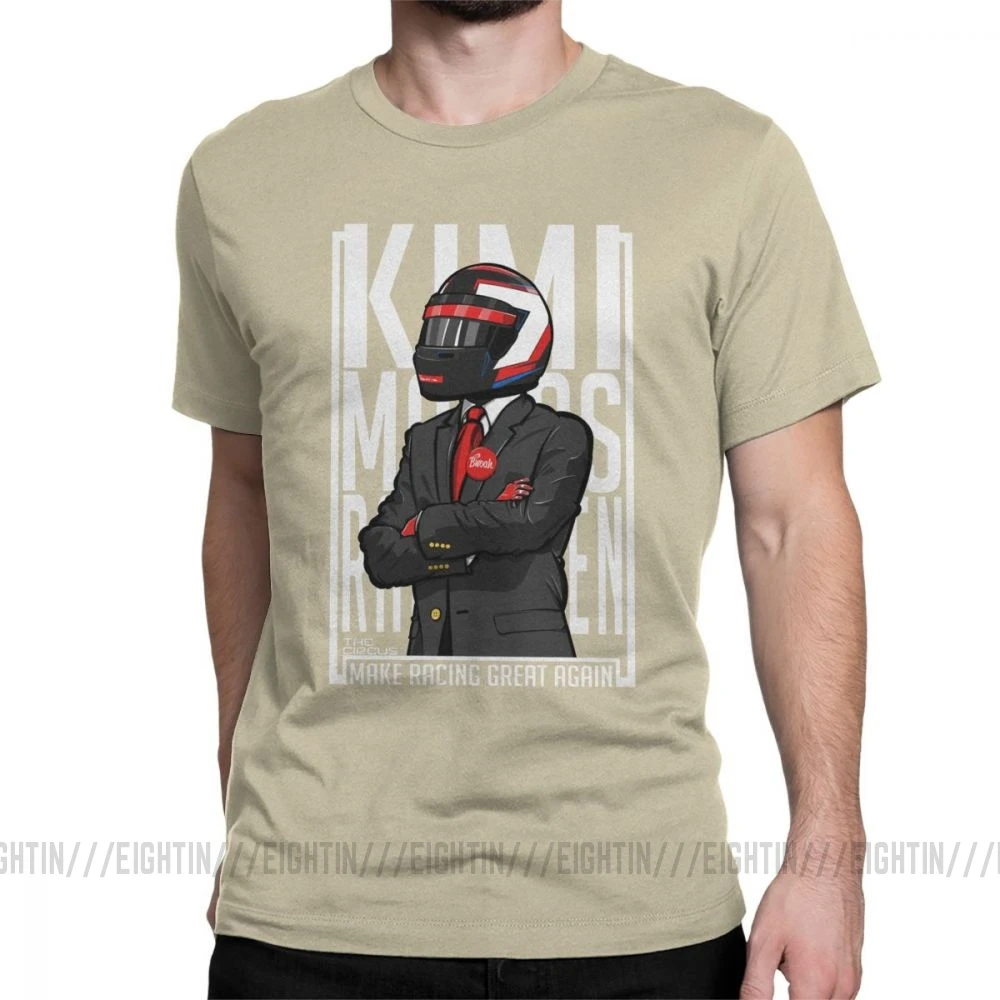 Мужская футболка Bwoah Kimi Raikkonen, футболки с круглым вырезом и коротким рукавом, топы из очищенного хлопка, Летний стиль - Цвет: Хаки