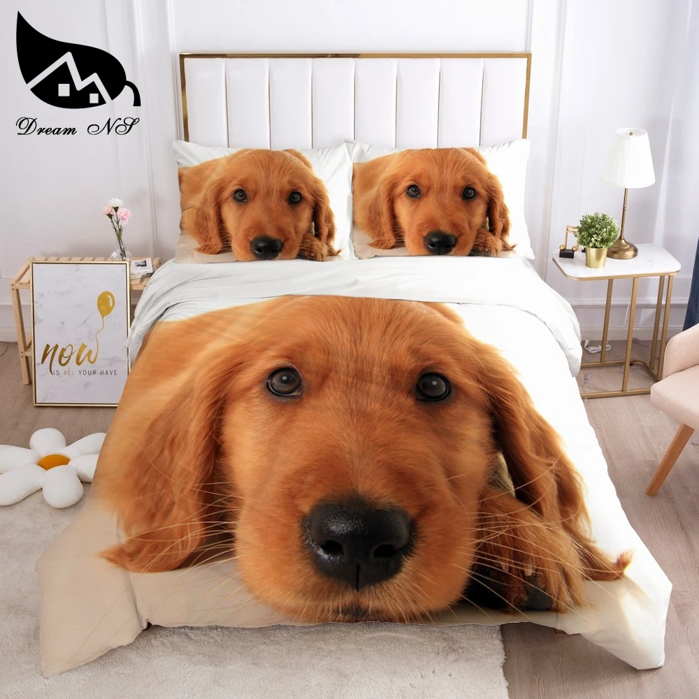 

Dream NS White bed Set Pet dog Cheetah roupa de cama Bedding Home Textiles Set Queen Bedclothes Duvet Cover Bedding Sets