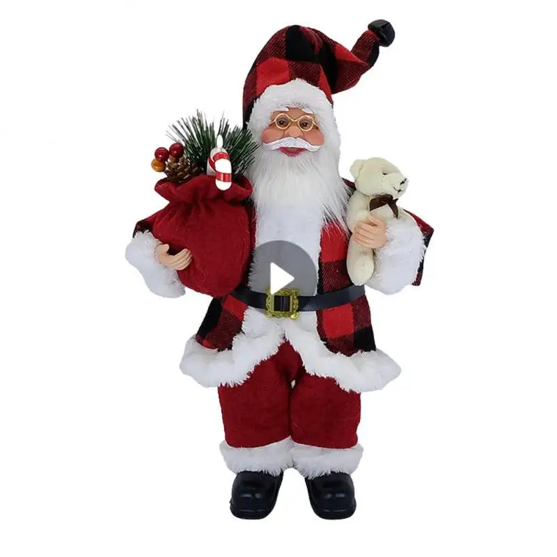 

30cm Santa Claus Ornaments Standing Santa Figurines Christmas Decorations Christmas Home Decoration Lifelike Santa Doll Figurine