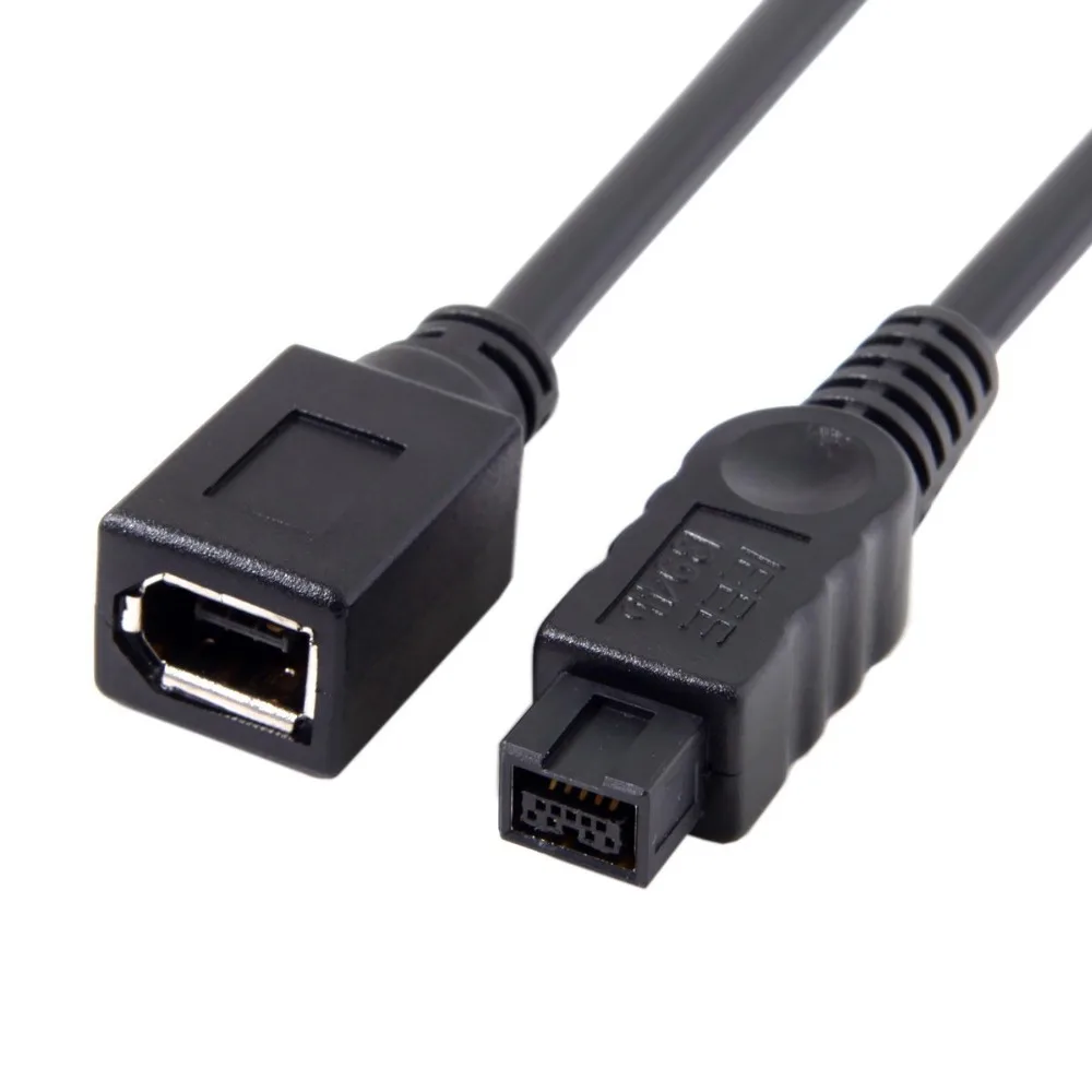 Черный IEEE 1394 6Pin Female to 1394b 9Pin Male Firewire 400 до 800 кабель 20 см|Компьютерные кабели и