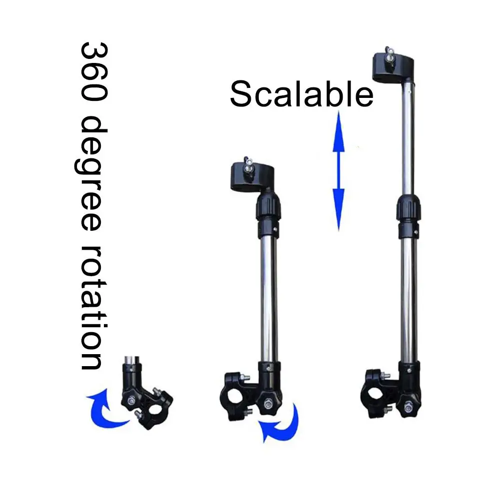 Adjustable Bicycle Umbrella Stand Baby Stroller Umbrella Holder Bike Pram Wheelchair Stand Bracket Bar Rain Gear Tool