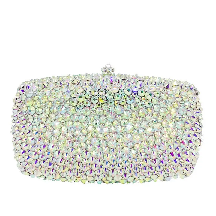 CBG863135-1 Boutique De FGG Разноцветные Женские металлические клатчи Minaudiere сумка вечерние сумочки-клатчи со стразами свадебные сумочки женские вечерние сумочки - Цвет: CBG863135-1