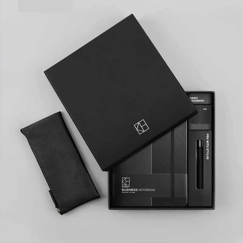 Xiaomi Kinbor Бизнес ручка для записной книжки Подарочная коробка с карандашей, пенал шариковая ручка закладки Многофункциональная офисная Конференция расходные материалы
