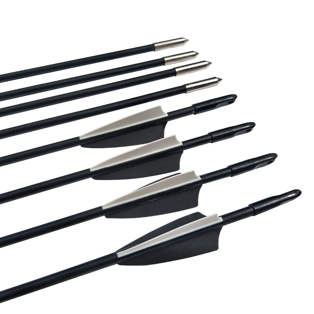 30 дюймы стекловолокно углеродную стрелу Длина позвоночника 800 Диаметр 6 мм черный