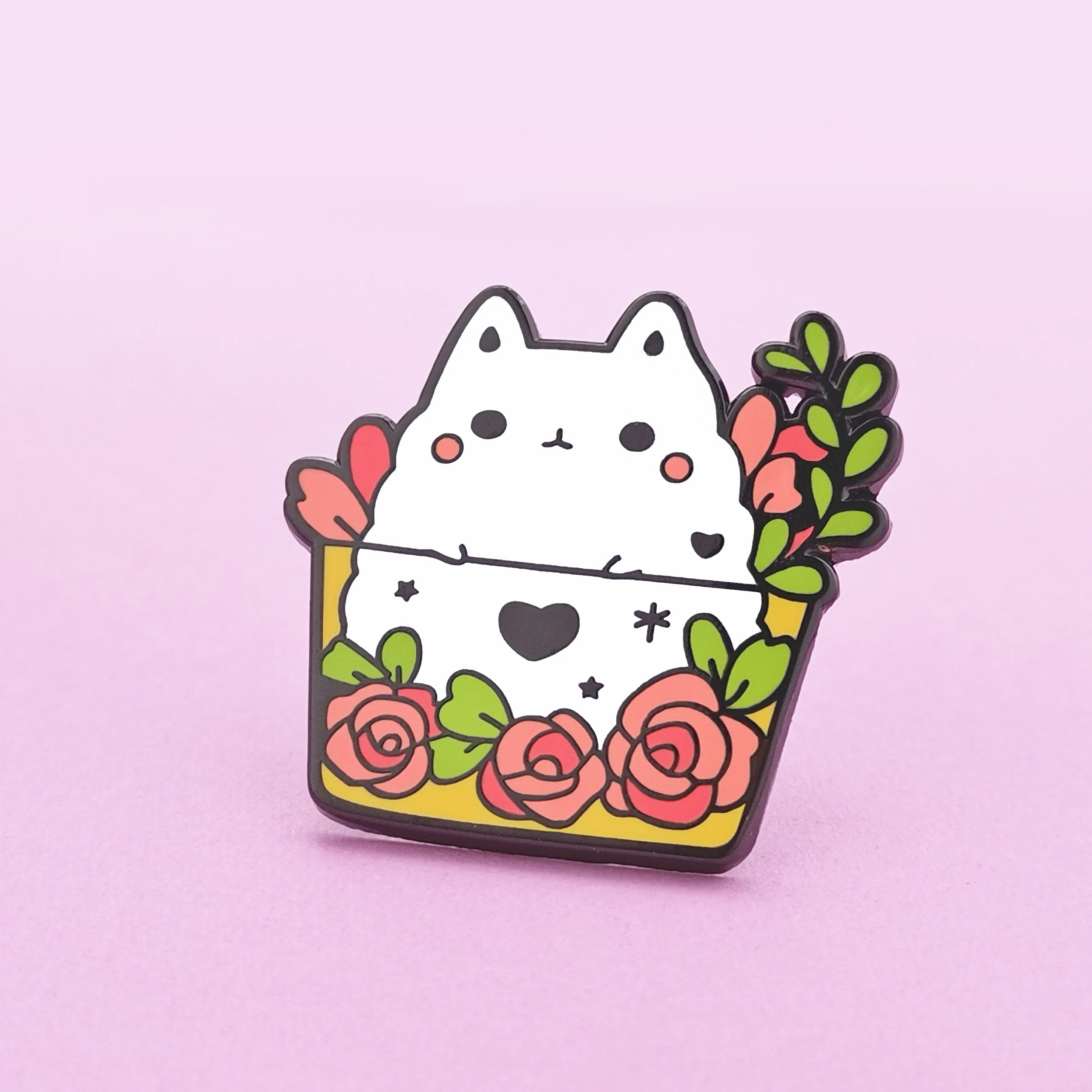 

Kawaii Sheep Flower Pot Hard Enamel Pin Beautiful Rose Flowers Potted Plants Medal Brooch Accessories Fashion Unique Jewelry
