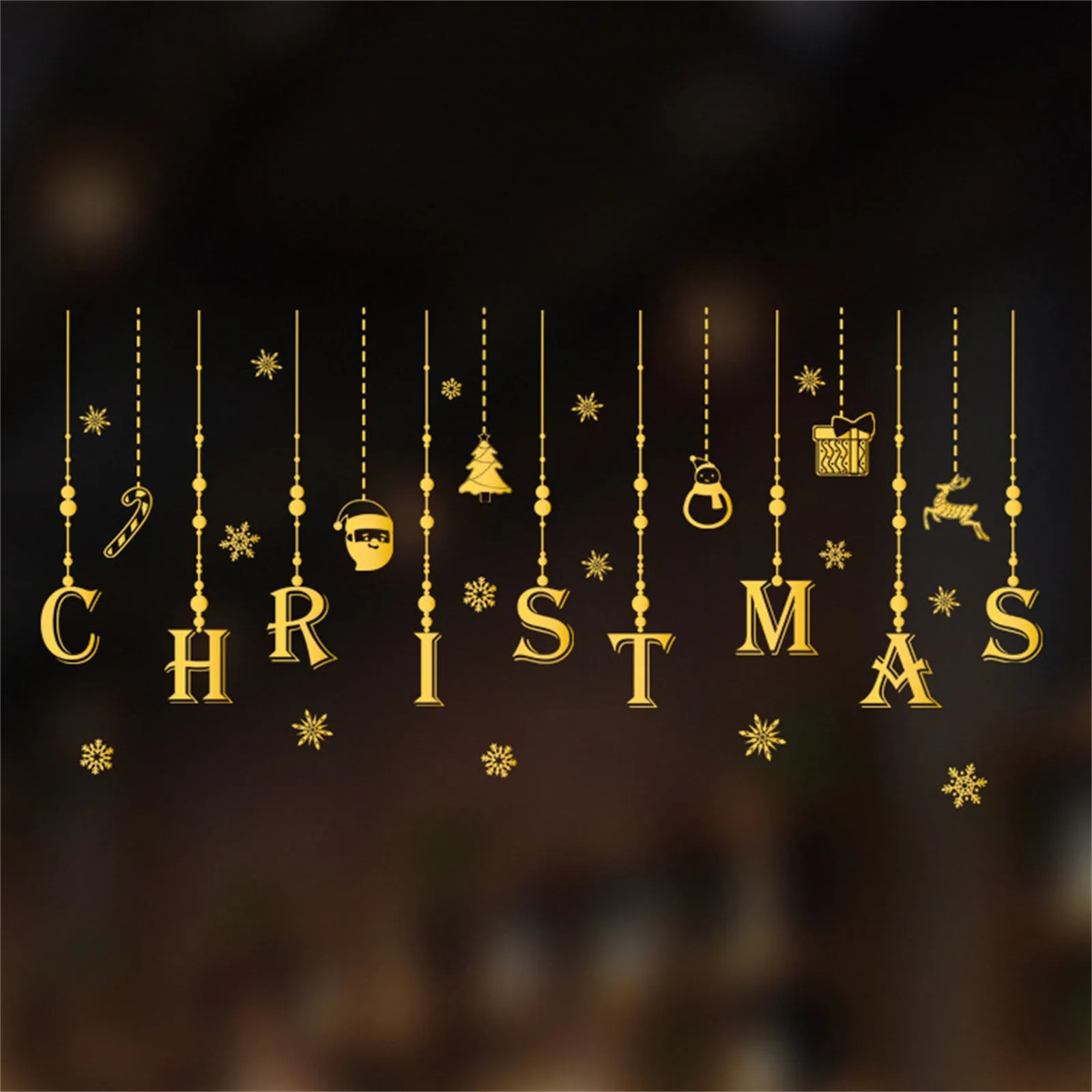 Christmas Foil Stickers Window Decorations With Gold Home Decor New Year 2022 Decoration Year's Ornaments |