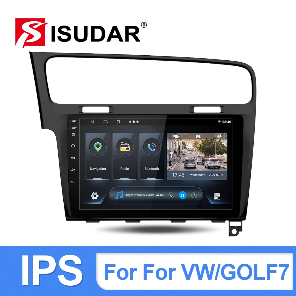 ISUDAR Android 10 Car Radio For VW/Volkswagen/Golf 7 2013+ GPS Navigation Multimedia CANBUS Camera DSP IPS Screen wifi No 2din | Автомобили