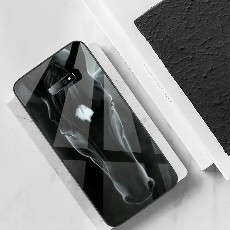 

Watercolor Horse Running Phone Case Tempered glass For Samsung S6 S7 edge S8 S9 S10 e plus note8 9 10 pro