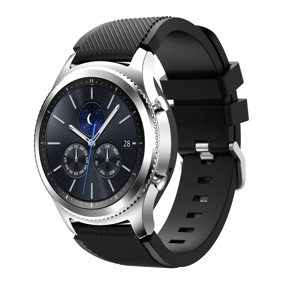 Фото Ремешок силиконовый для Samsung Watch 3 galaxy watch active 2/Gear s3 Frontier 46 мм 42 мм, спортивный браслет для huawei watch gt 2/2e, 20/22 мм №2