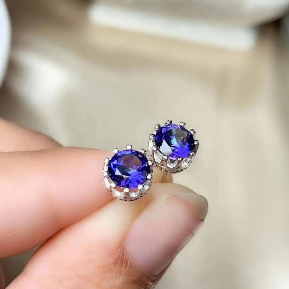 Natural And Real Tanzanite Earring 925 sterling silver Fine jewelry | Украшения и аксессуары