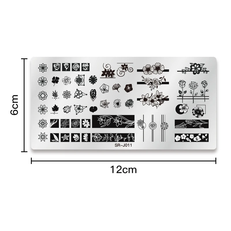 

MEET ACROSS Flower Nail Stamping Plates Marble Image Stamp Templates Geometric Printing Stencil DIY Design Tools